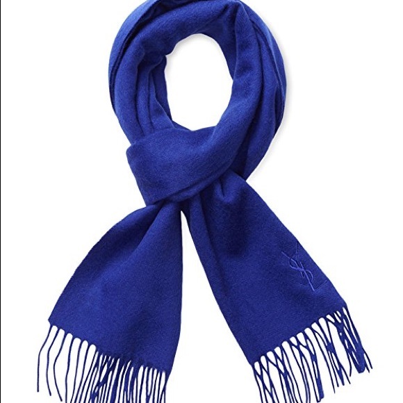 New in package, Yves Saint Laurent Logo-Embroidered Wool Scarf - Picture 6 of 10